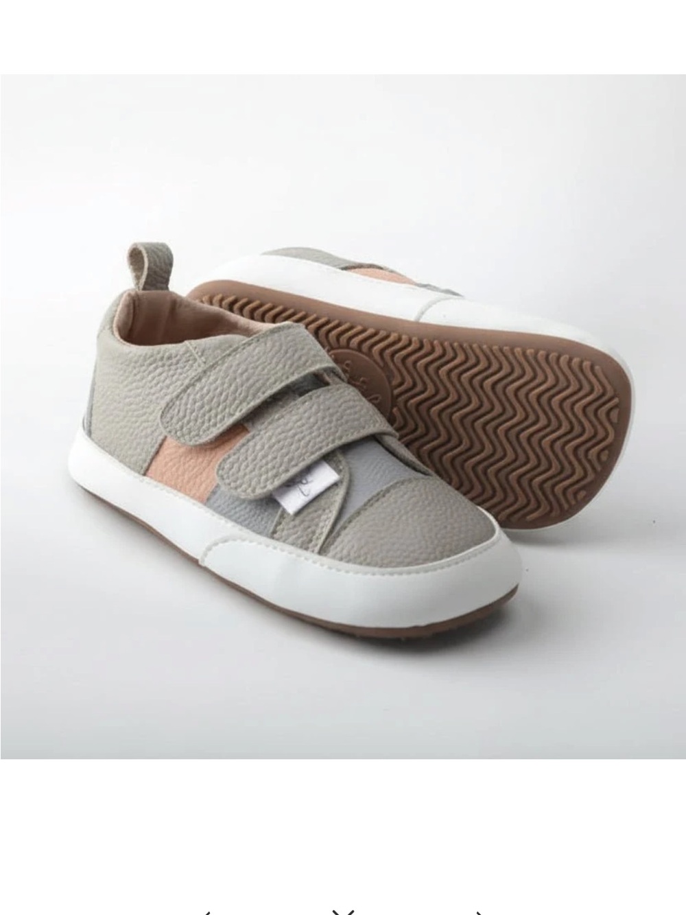 Toddler Grey & Pink Velcro Sneakers for Everyday Play